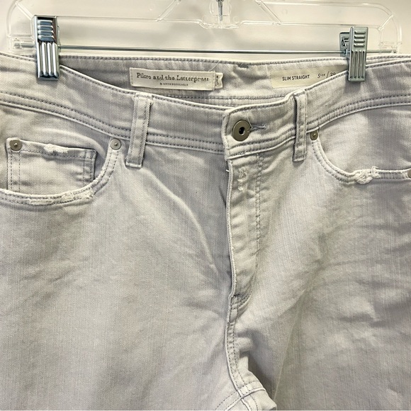 Pilcro and Letterpress, Anthropologie Pale Blue Jeans, Slim Straight - Size 29 - Picture 4 of 7